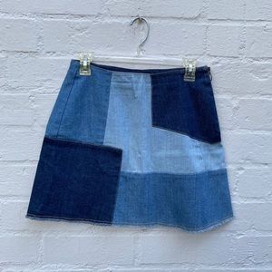H&M patch denim skirt